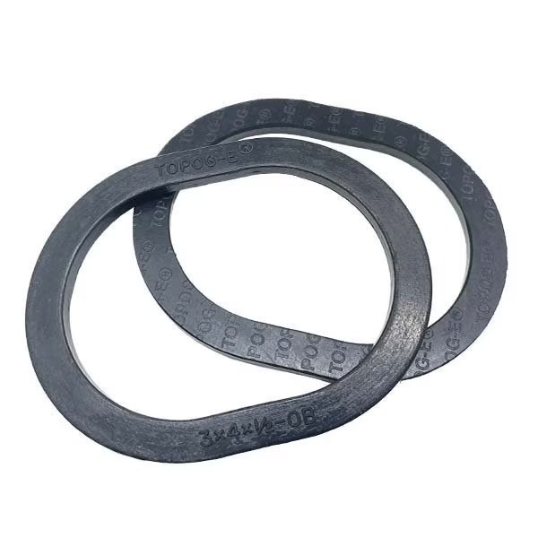 Handhole Gasket, Series 180, Black Rubber, 2-3/4 in x 4-3/4 in x 1/2 in, Obround, PK 2, Topog-E, Mfr#: T180-2-3/4X4-3/4X1/2OB-PK2